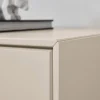 Hängevitrine 35x120cm 'Locarno' Wildeiche massiv & Front MDF creme inkl.Beleuchtung