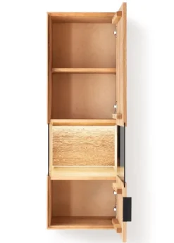 Hängevitrine 43x121cm 'Malaga ' Wildeiche verschiedene Variationen möglich Glas anthrazit Spiegel
