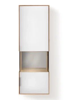 Hängevitrine 43x121cm 'Malaga ' Wildeiche verschiedene Variationen möglich Glas anthrazit Spiegel