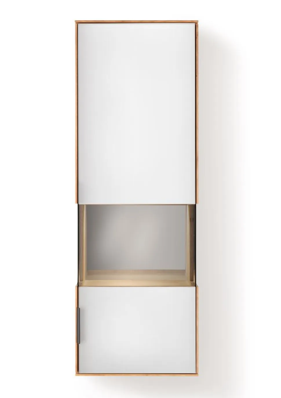 Hängevitrine 43x121cm 'Malaga ' Wildeiche verschiedene Variationen möglich Glas anthrazit Spiegel