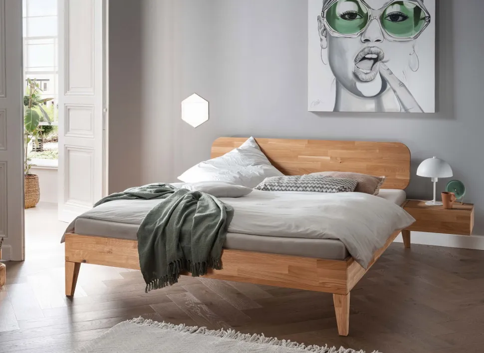 Jugendbett 'Grace III' 140x200cm Wildeiche geölt