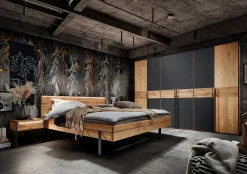 Jugendbett inkl. Beleuchtung 'Boston' 140x200cm Wildeiche geölt