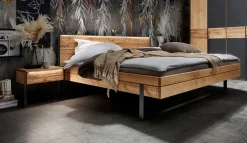 Jugendbett inkl. Beleuchtung 'Boston' 140x200cm Wildeiche geölt