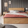 Jugendbett mit Bettkästen 140x200cm 'Marleen' Wildeiche massiv geölt
