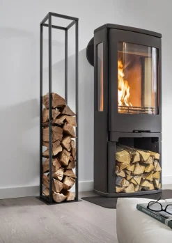 Kaminholzregal 25x150cm "Oliver III" Metall schwarz