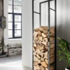 Kaminholzregal 40x150cm "Oliver I" Metall schwarz