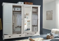 Kleiderschrank 255cm 4-trg. 'Mailand-Weiß' Kiefer weiß SZ-0132