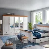 Kleiderschrank 315cm 5-trg. 'Mailand-Honig' Kiefer weiß SZ-0132