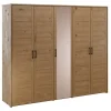 Kleiderschrank 238cm 5-trg. "Meran" Spiegel Wildeiche massiv geölt