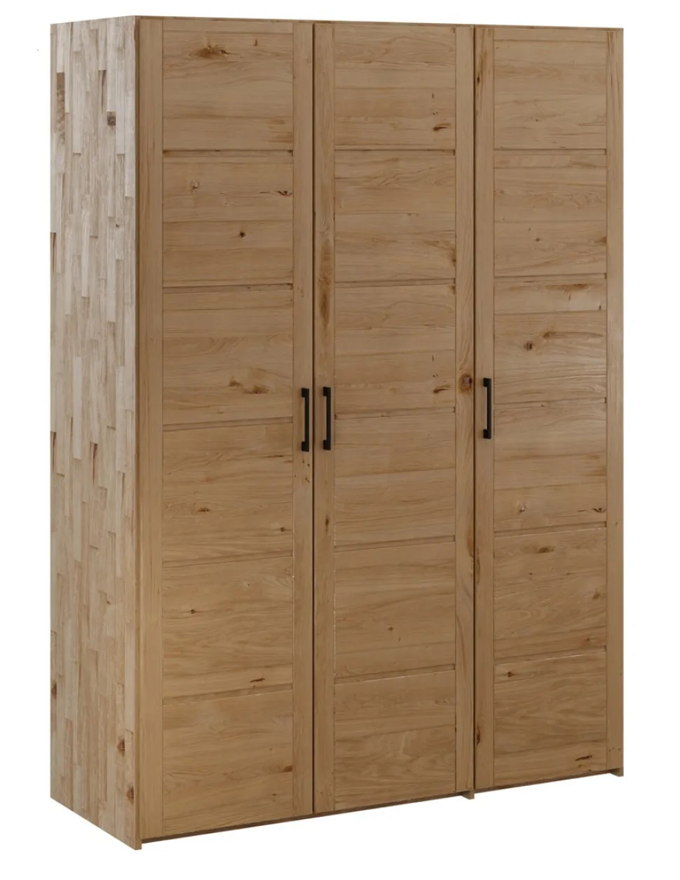 Kleiderschrank 143cm 3-trg. "Meran" Wildeiche massiv geölt