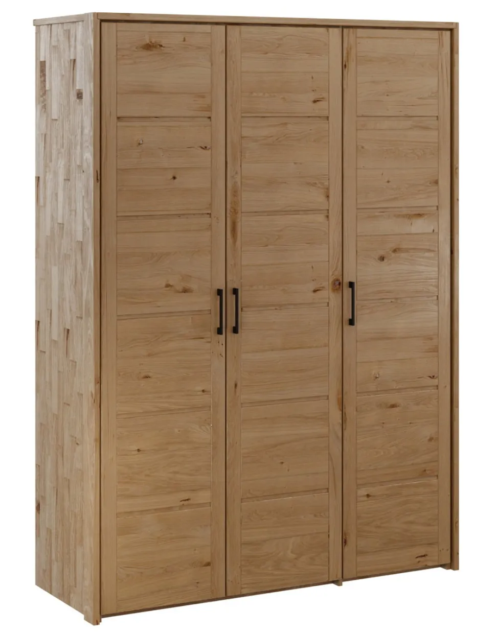 Kleiderschrank 143cm 3-trg. "Meran" Wildeiche massiv geölt