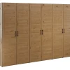 Kleiderschrank 285cm 6-trg. "Meran" Wildeiche massiv geölt