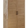 Kleiderschrank 96cm 2-trg. "Meran" Wildeiche massiv geölt