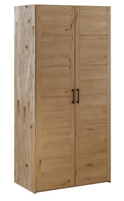 Kleiderschrank 96cm 2-trg. "Meran" Wildeiche massiv geölt
