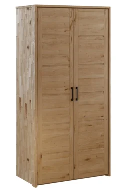 Kleiderschrank 96cm 2-trg. "Meran" Wildeiche massiv geölt