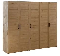 Kleiderschrank 238cm 5-trg. "Meran" Wildeiche massiv geölt