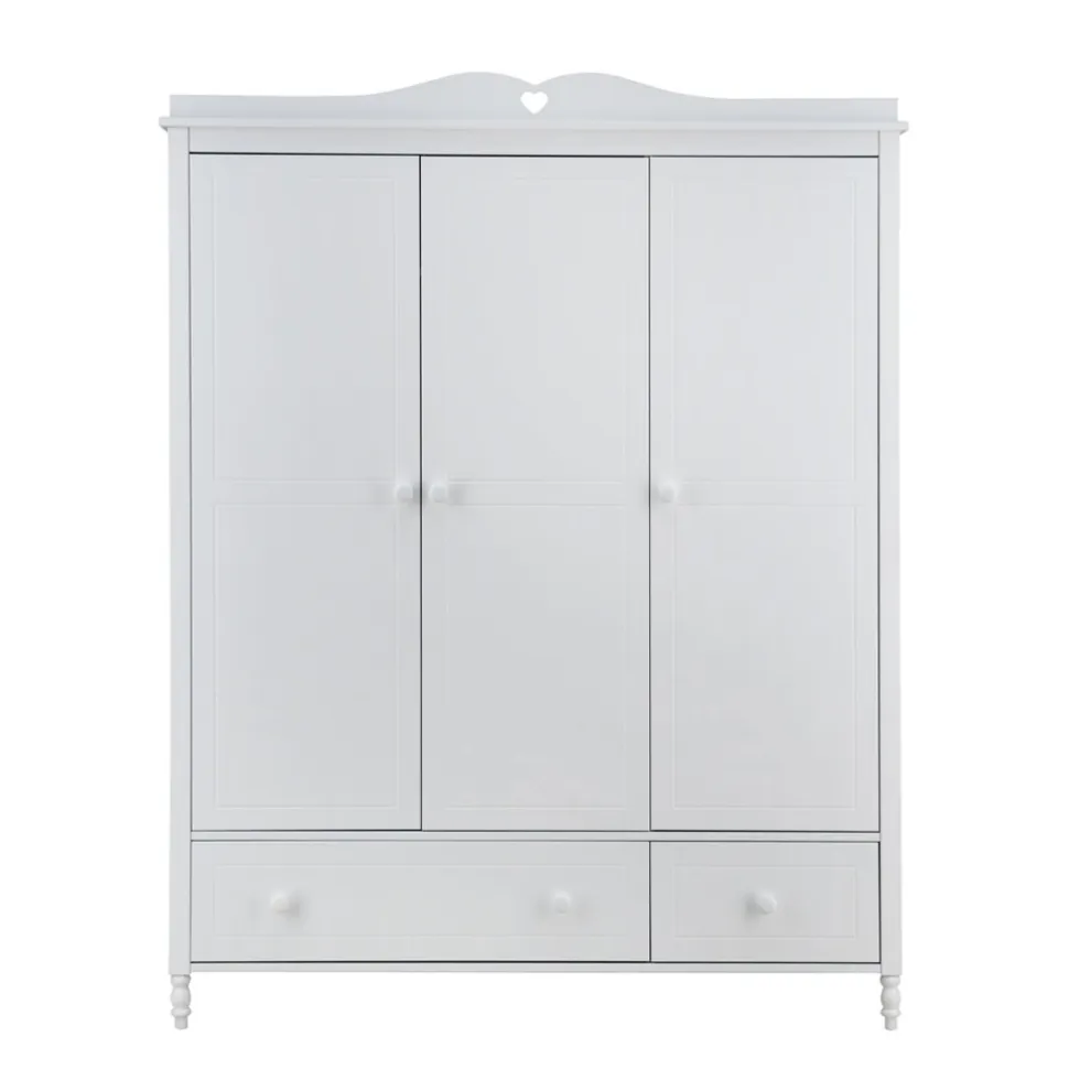 Kleiderschrank 2 oder 3-trg. "Meggie" MDF weiß lackiert 2-trg.