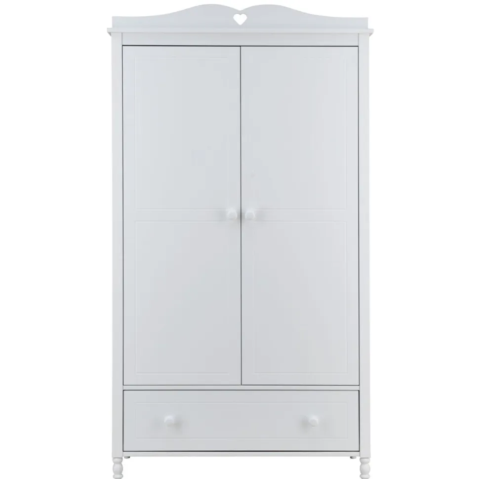 Kleiderschrank 2 oder 3-trg. "Meggie" MDF weiß lackiert 2-trg.