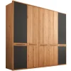 Kleiderschrank 5-trg. 256cm 'Ancona' Wildeiche teilmassiv geölt