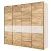 Kleiderschrank 4-trg. 245cm 'Salerno' Wildeiche & MDF creme