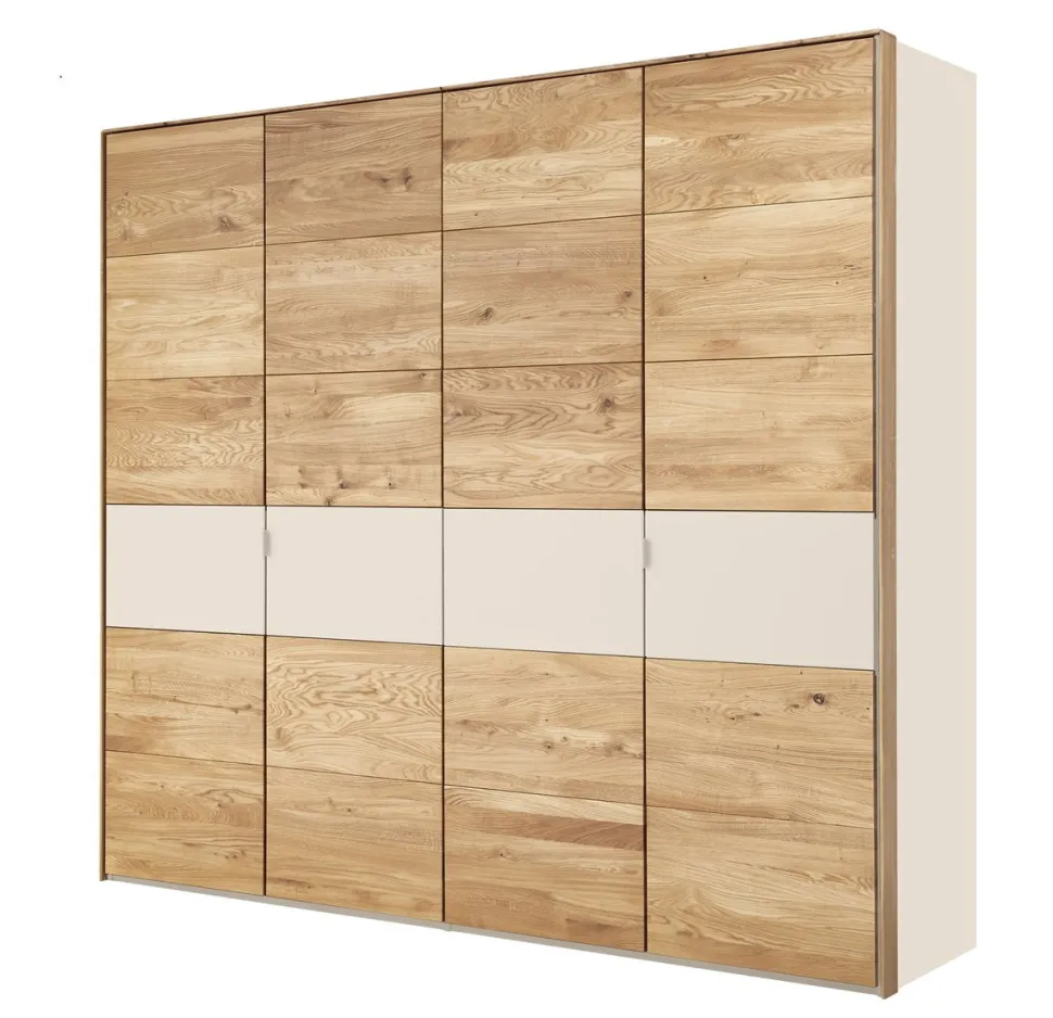 Kleiderschrank 4-trg. 245cm 'Salerno' Wildeiche & MDF creme