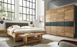 Kleiderschrank 4-trg. 245cm 'Salerno' Wildeiche & MDF anthrazit