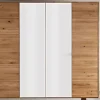 Kleiderschrank 4-trg. 245cm 'Salzburg' Wildeiche & Glas weiß