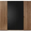 Kleiderschrank 4-trg. 240cm Wildeiche massiv 'Dallas' geölt & schwarz