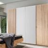 Kleiderschrank 4-trg. 240cm Wildeiche massiv 'Dallas' geölt & weiß