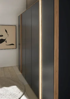 Kleiderschrank 5-trg. 300cm 'Wynwood' Wildeiche & MDF anthrazit