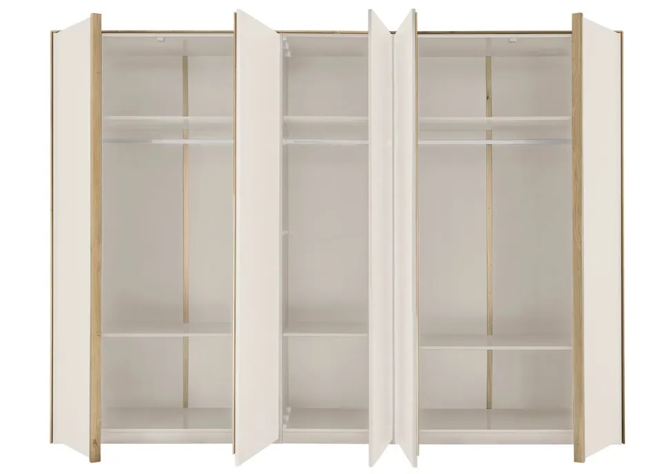 Kleiderschrank 5-trg. 300cm 'Wynwood' Wildeiche & MDF creme