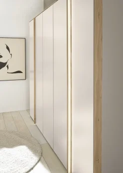 Kleiderschrank 5-trg. 300cm 'Wynwood' Wildeiche & MDF creme