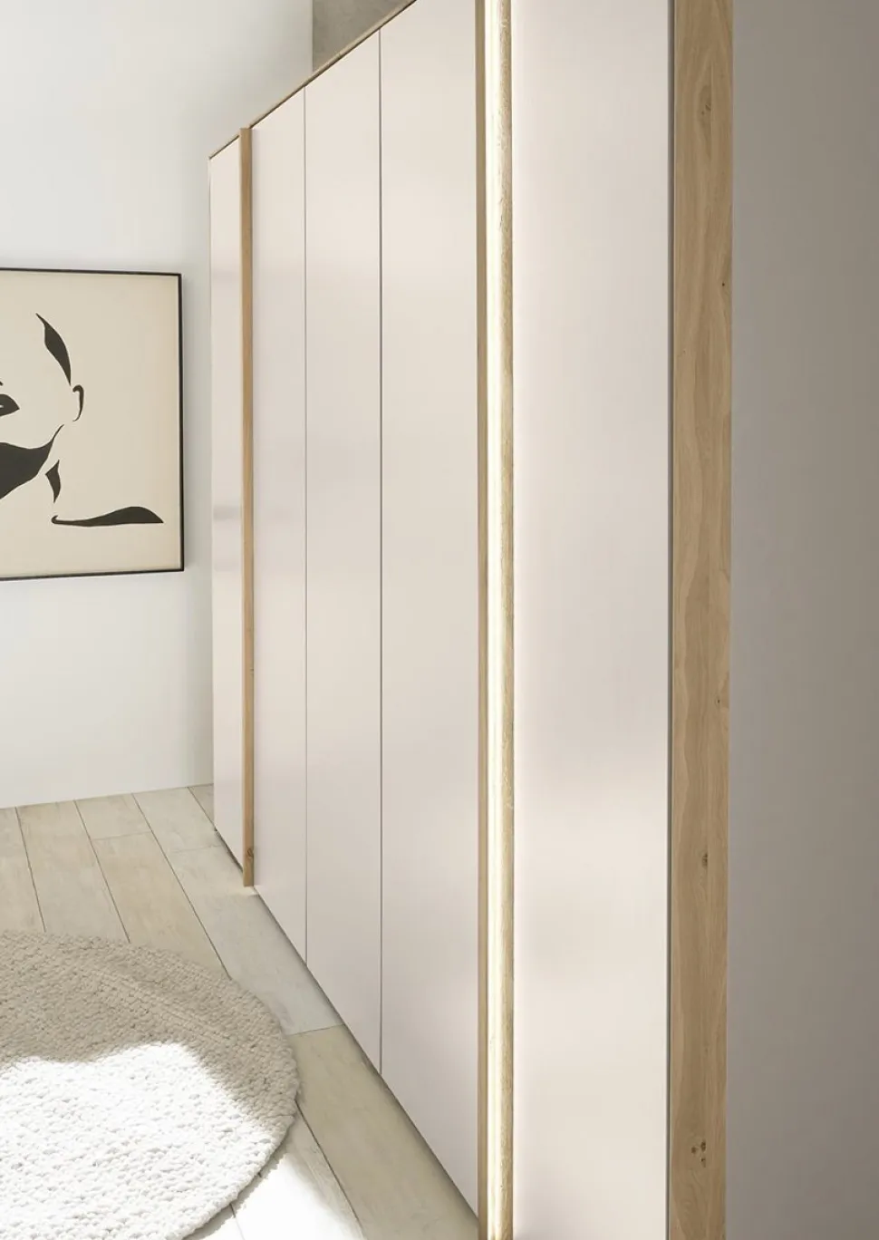 Kleiderschrank 5-trg. 300cm 'Wynwood' Wildeiche & MDF creme