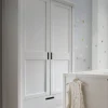 Kleiderschrank 2-trg. "Maja" 100cm Kiefer massiv weiß lackiert