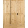 Kleiderschrank 3-trg. "Maja" 144cm Kiefer massiv laugenfarbig