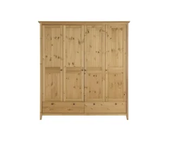 Kleiderschrank verschieden Breiten 'Jana' Kiefer massiv laugenfarbig 5-trg. 230cm