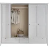 Kleiderschrank verschieden Breiten 'Jana' Kiefer massiv weiß gewachst 3-trg. 144cm