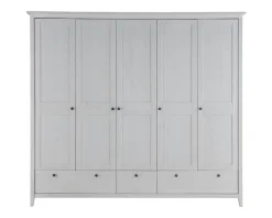 Kleiderschrank verschieden Breiten 'Jana' Kiefer massiv weiß gewachst 3-trg. 144cm