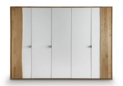Kleiderschrank Wildeiche & Glas 'Linz' verschiedene Breiten 305cm 5-trg.