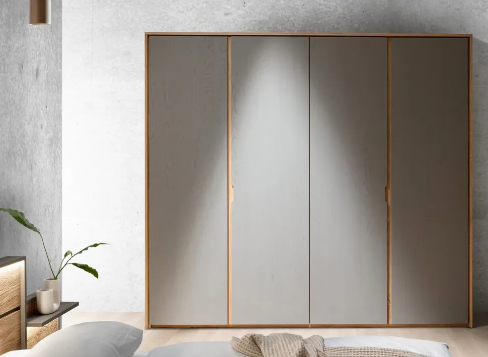 Kleiderschrank Wildeiche grau verschiedene Breiten 'Alabama' 6-trg. 360cm