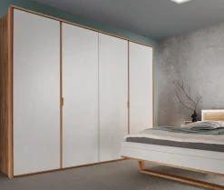Kleiderschrank Wildeiche weiß verschiedene Breiten 'Alabama' 2-trg. 120cm