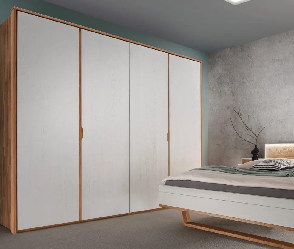 Kleiderschrank Wildeiche weiß verschiedene Breiten 'Alabama' 2-trg. 120cm