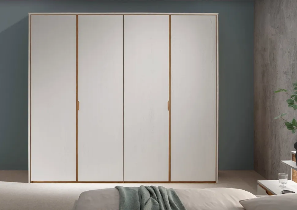 Kleiderschrank Wildeiche weiß verschiedene Breiten 'Alabama' 2-trg. 120cm