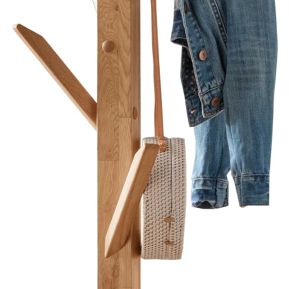 Kleiderständer 190cm 'Cleveland' Wildeiche Massivholz geölt