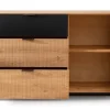 Kommode 138cm 'Malaga ' Wildeiche verschiedene Variationen möglich Holz schwarz schräg Glas weiß