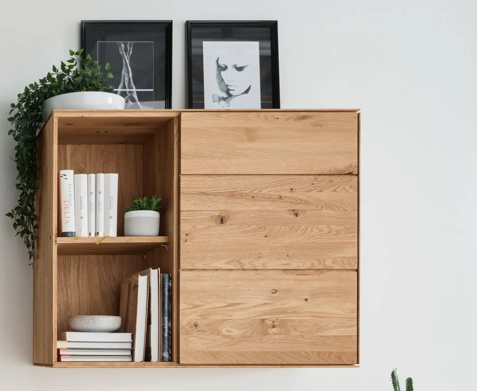 Kommode hängend oder stehend 97cm 'Prag' Wildeiche geölt WZ-0546
