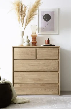 Kommode mit Schubkästen 88x91cm 'Alexandra' Wildeiche geölt