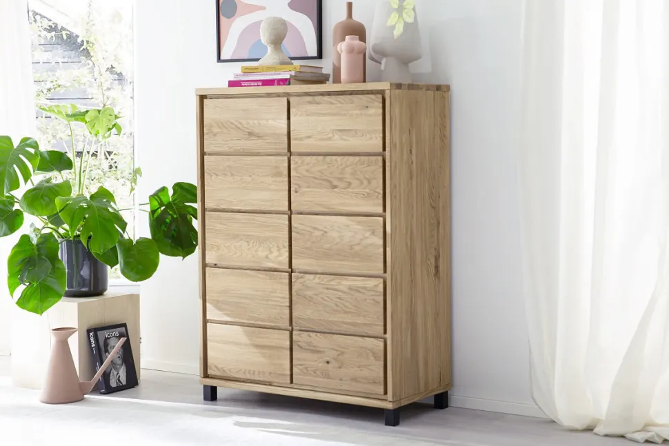 Kommode 88x113cm 'Bedford' Eiche geölt mit Sockel oder Füße ohne Fußgestell