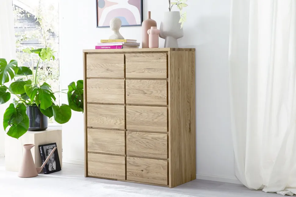 Kommode 88x113cm 'Bedford' Eiche geölt mit Sockel oder Füße ohne Fußgestell