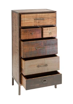 Kommode 60x117cm 'Compton' recyceltes Altholz & Eisen vintage